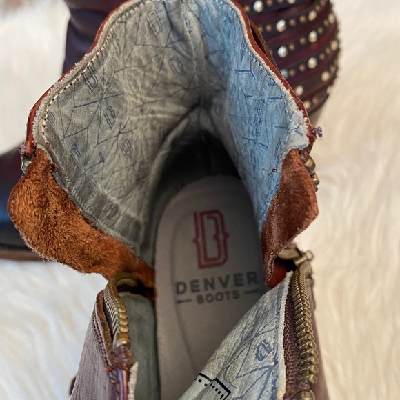 Denver Brown Studded Lady Gabriel Ankle Boots, Size 7.5 - Picture 12 of 17